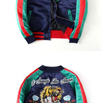 Embroidered Tiger Letters Baseball Jacket
