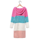 Soft Cardigan Patchwork Chunky Knitted Pocket Sweater