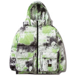 Tie Dyeing Men Thick Parkas Fashion Casual Warm Jacket