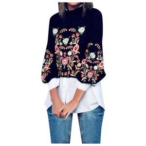 Retro Printed Sweatshirt Long Sleeve Top