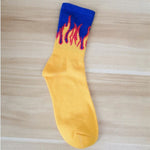Hip Hop Hit Color On Fire Crew Socks