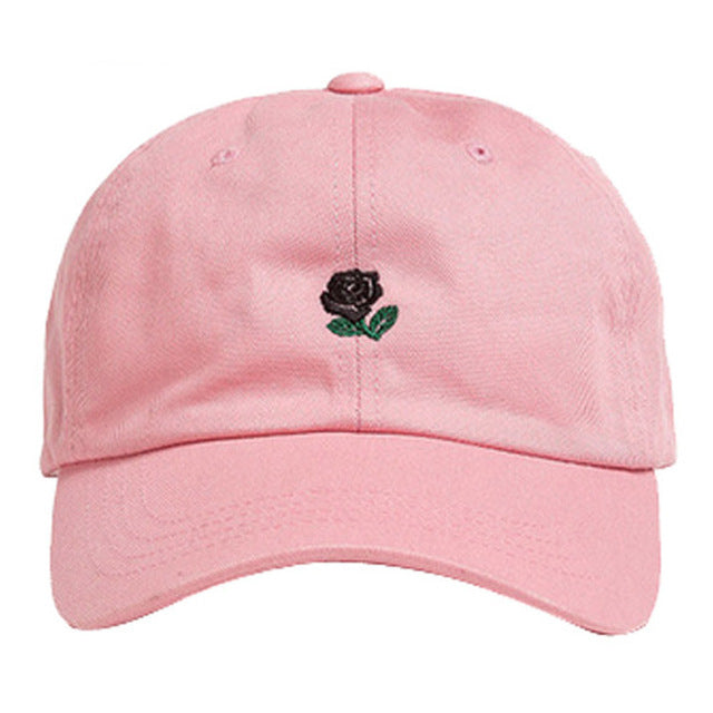 Rose Embroidery Cotton Baseball Cap