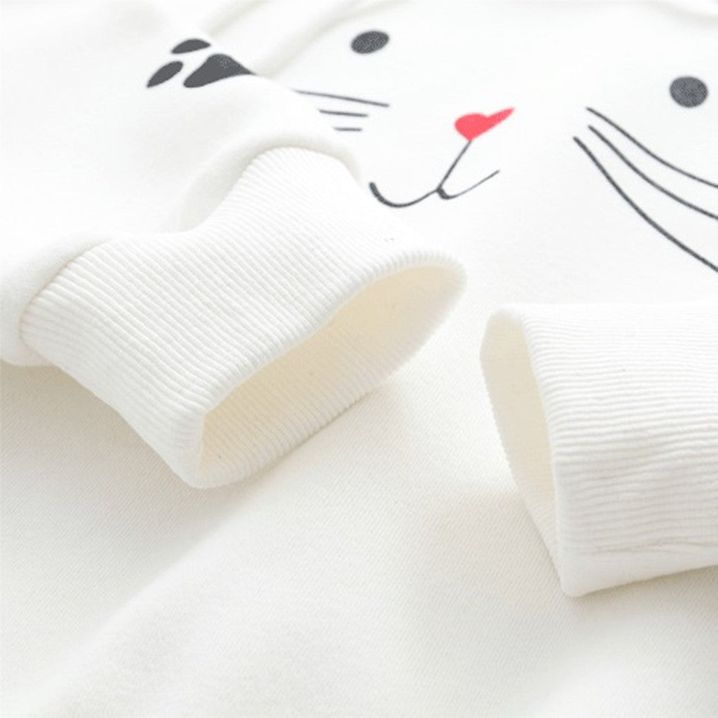 Cute Cat Printing Long Sleeve Hoodies