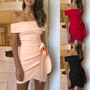 Slash Neck Sleeveless Dresses