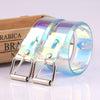 Laser Holographic Clear Pin Buckle wide Waist Bands