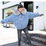 Fur Trim Hoodie Cotton Liner Long Denim Jackets