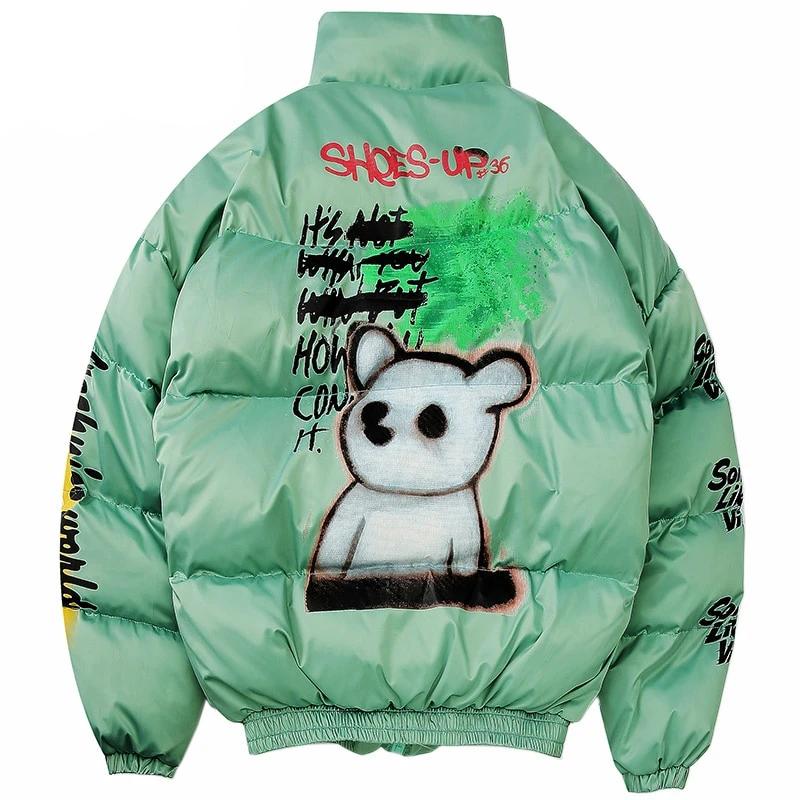 Spray Paint Graffiti Streetwear Men Windbreaker Jacket