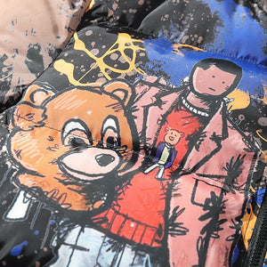 Cartoon Graffiti Streetwear Men Windbreaker Jacket