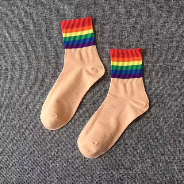 Rainbow Stripes Warm Socks