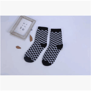 Black And White Checkerboard Socks