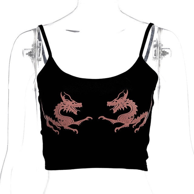 Dragon Printed Crop Top