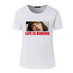 Life is Boring Letters Print Tshirt