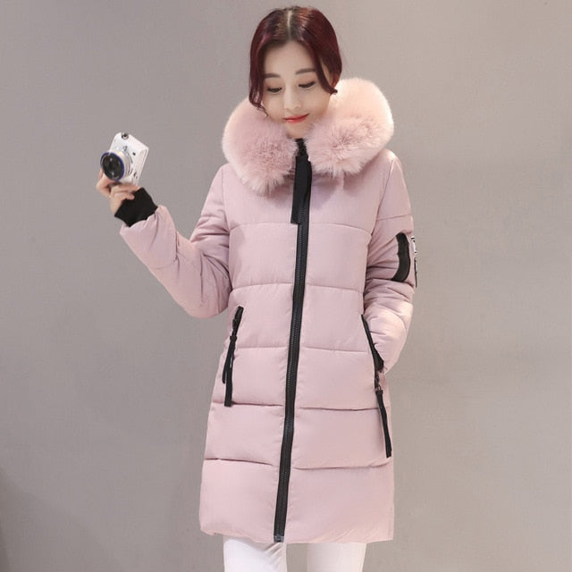 Warm Fur Hooded Long Coat