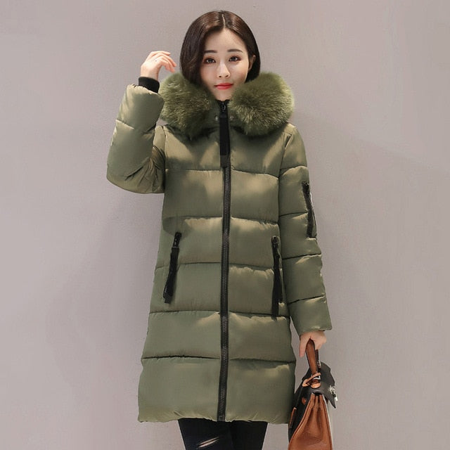 Warm Fur Hooded Long Coat
