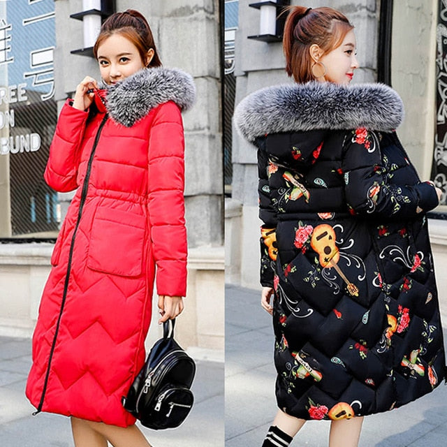 Both Sides Wearable Fur Hooded Long Coat