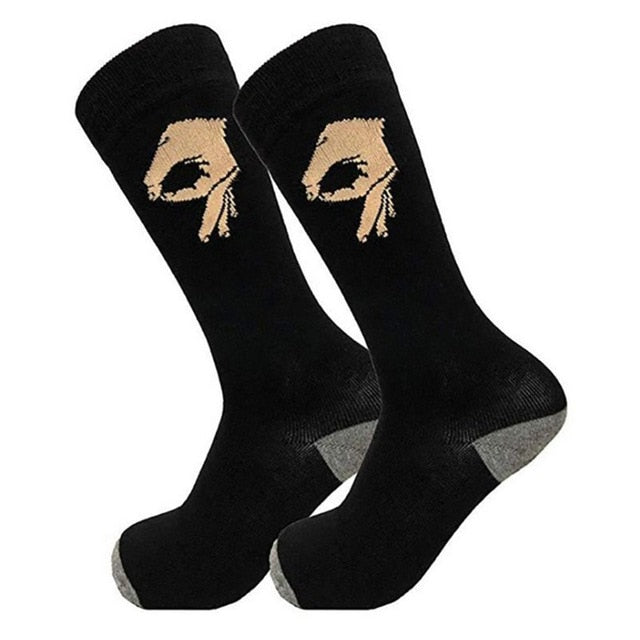 OK Gesture Printed Hip-Hop Trendy Cotton Socks