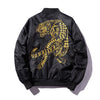 Embroidery Golden & white Tiger Bomber Jacket