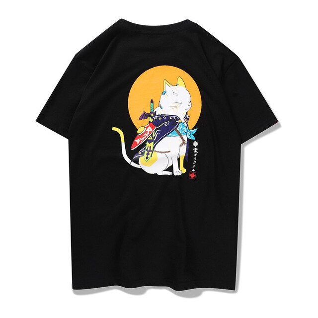 Hip Hop Cute Cat Printed T Shirt 2 Colors