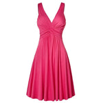 V-neck Retro Sling Pleated Slim Flare Party Sundress